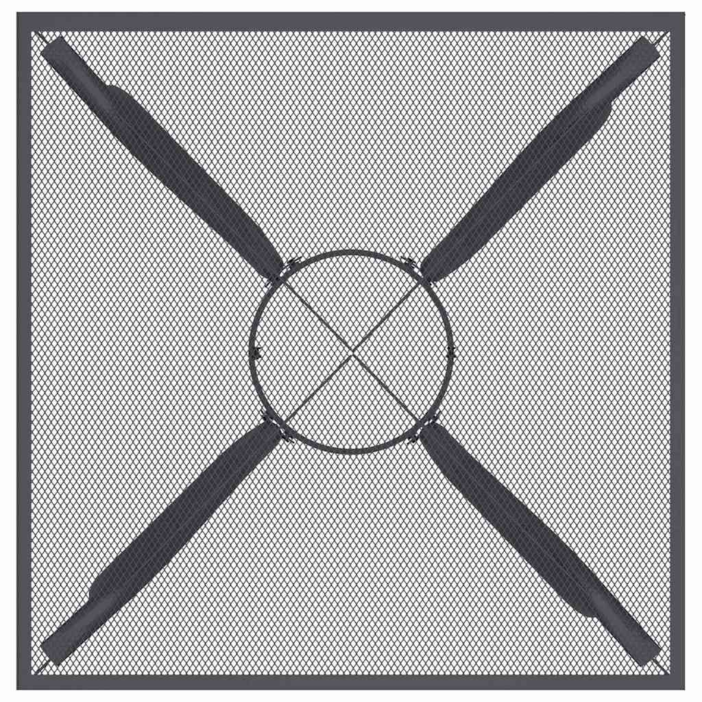 Τραπέζι Κήπου Ανθρακί με Πλέγμα 50x50x7 εκ. Ατσάλινο 4