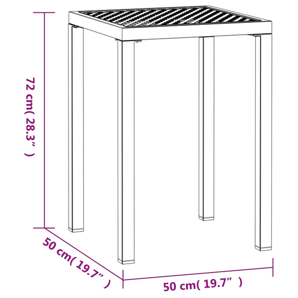 Τραπέζι Κήπου Ανθρακί 50 x 50 x 72 εκ. Ατσάλινο 6
