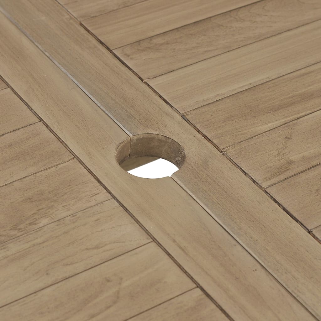 Τραπέζι Κήπου Πτυσσόμενο Γκρι 120 x 70 x 75 εκ. Μασίφ Ξύλο Teak 6