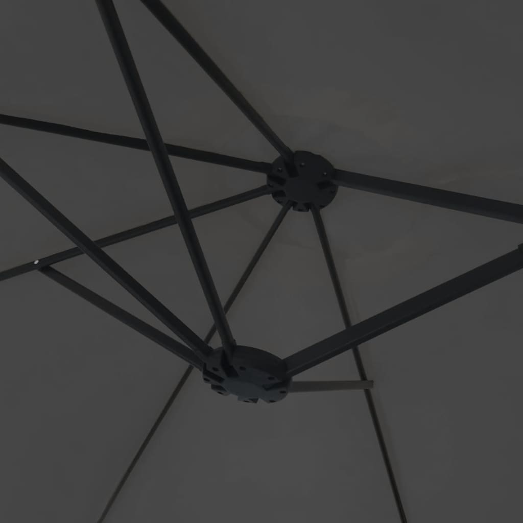 Ομπρέλα Κήπου με Διπλή Κορυφή και LED Ανθρακί 449 x 245 εκ. 8