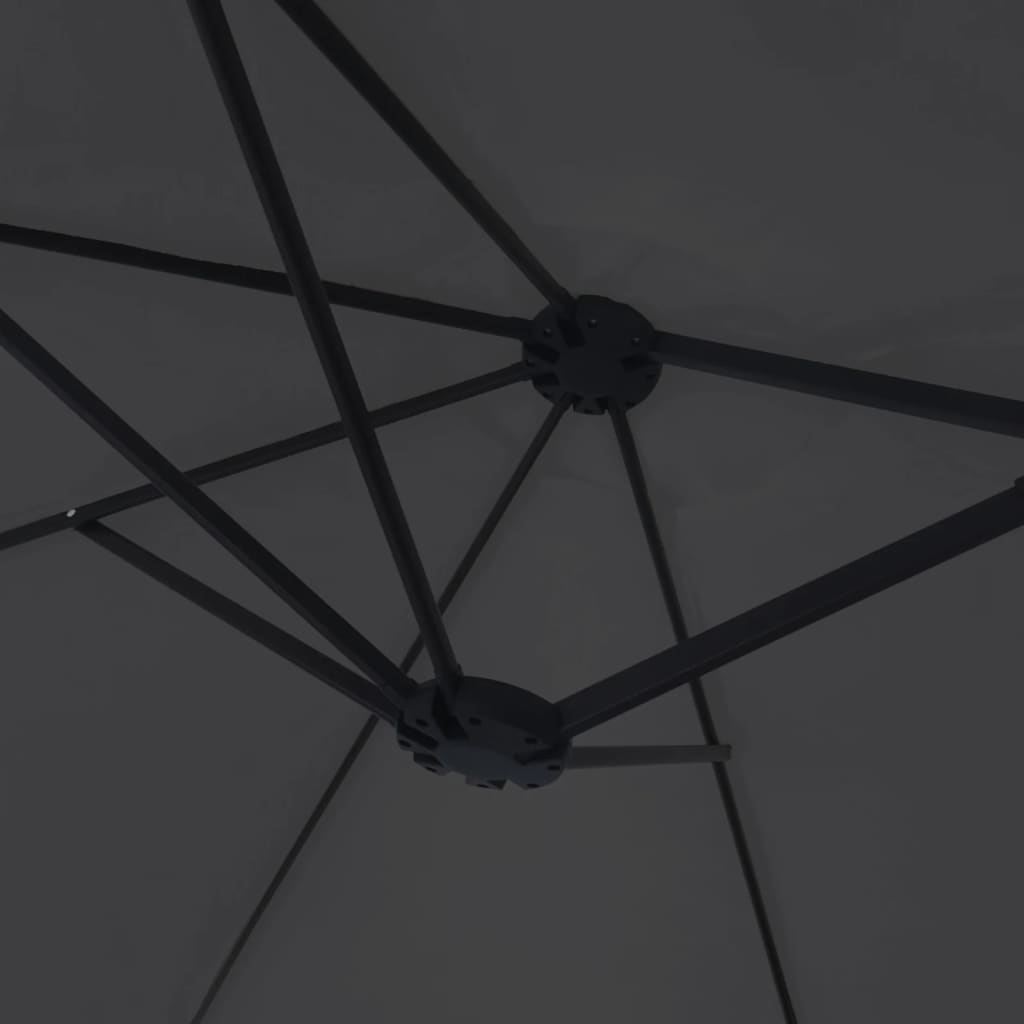 Ομπρέλα Κήπου με Διπλή Κορυφή και LED Μαύρη 449 x 245 εκ. 8