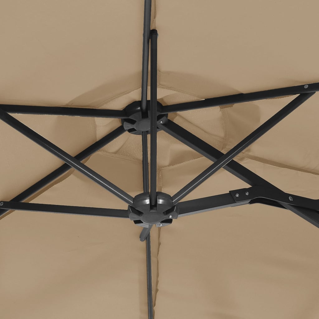 Ομπρέλα Κήπου με Διπλή Κορυφή Taupe 316 x 240 εκ. 6