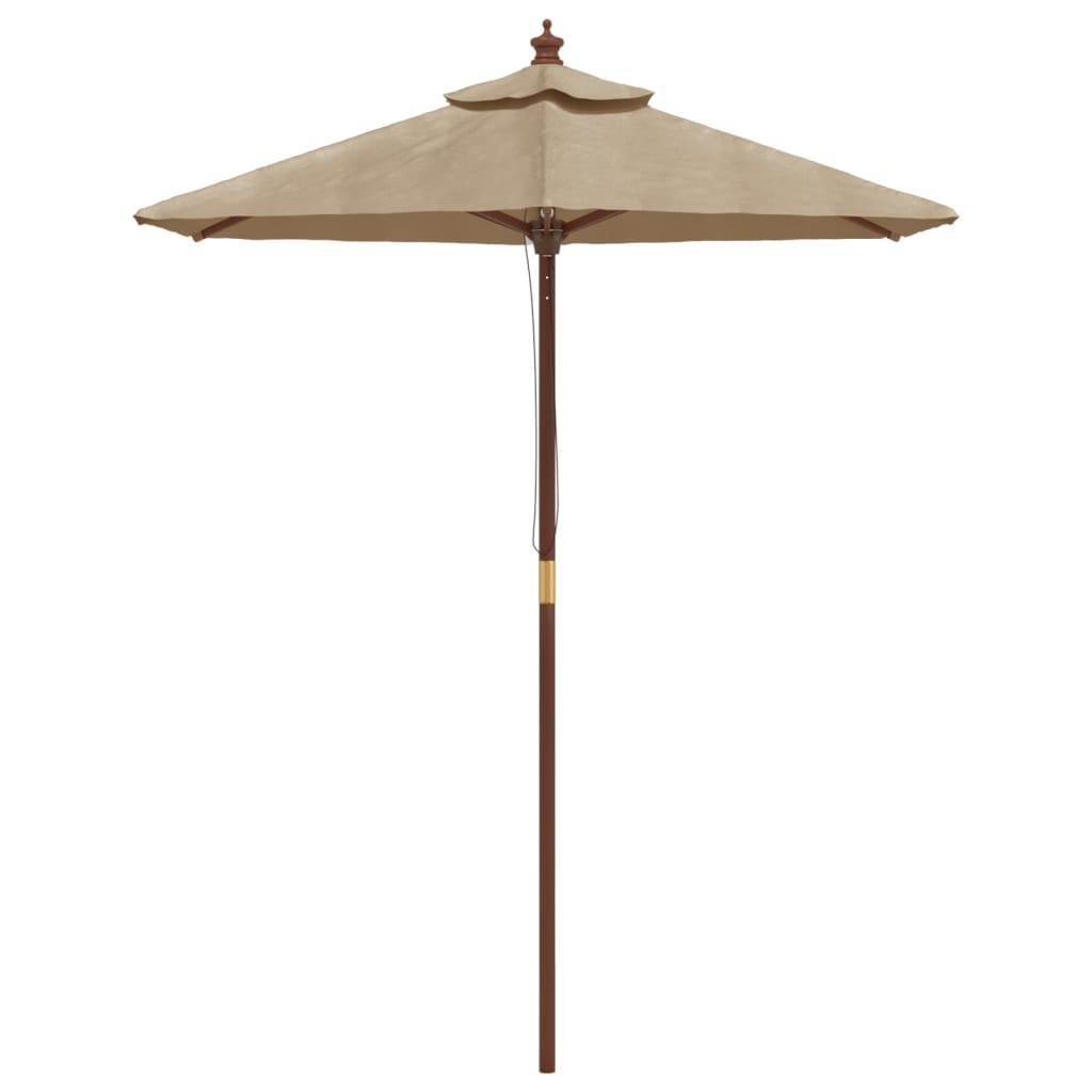 Ομπρέλα Κήπου με Ξύλινο Ιστό Taupe 196x231 εκ. 3