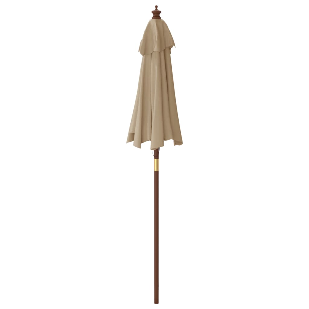Ομπρέλα Κήπου με Ξύλινο Ιστό Taupe 196x231 εκ. 5