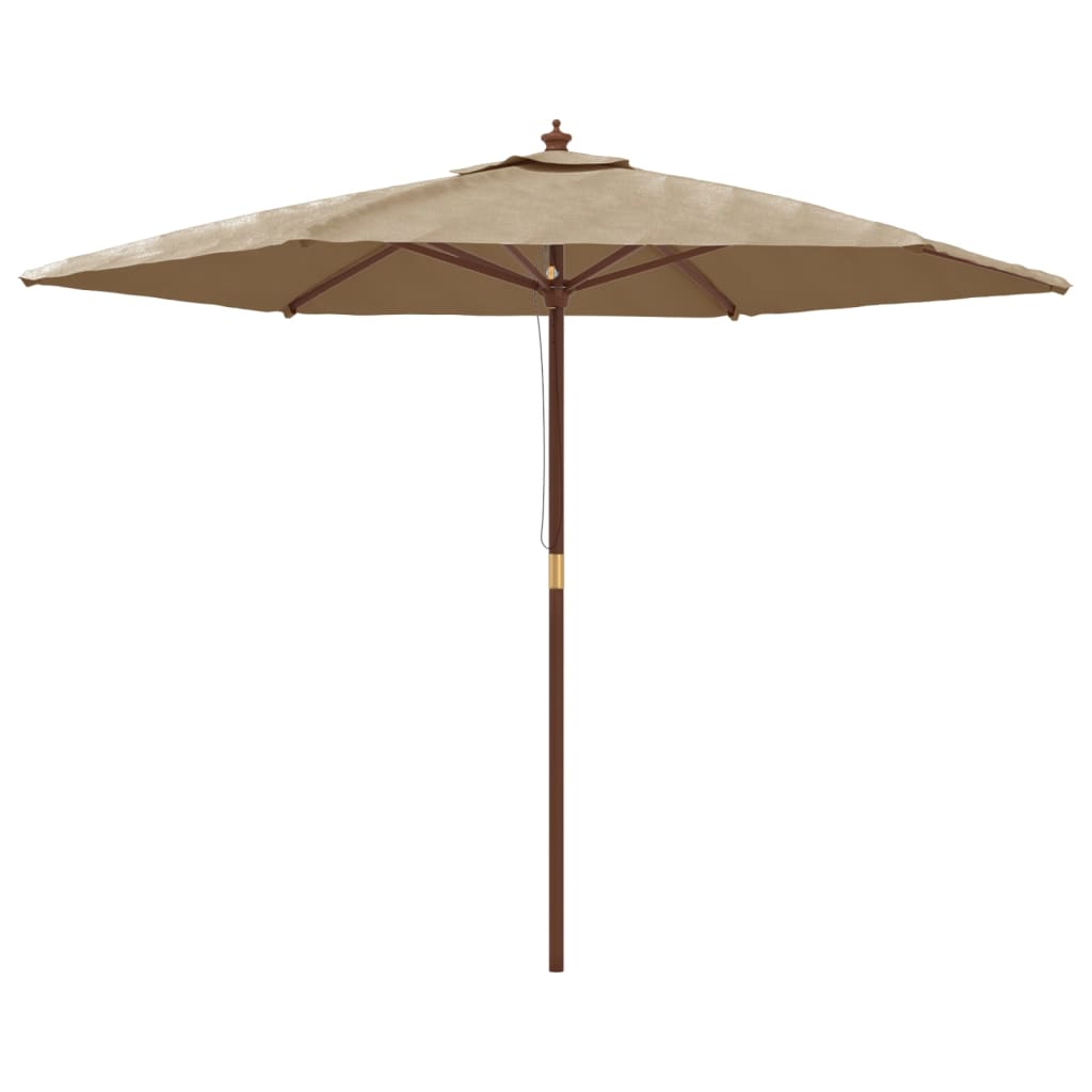 Ομπρέλα Κήπου με Ξύλινο Ιστό Taupe 299 x 240 εκ. 2