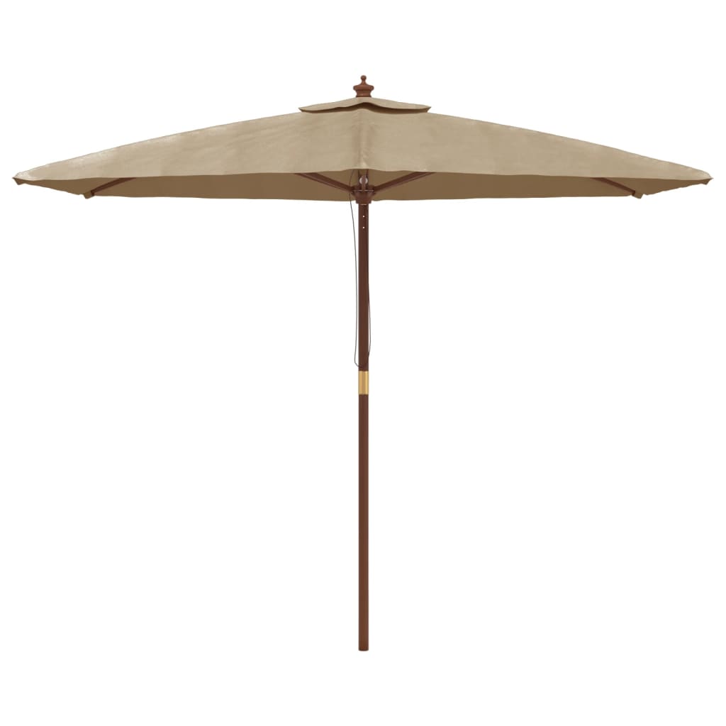 Ομπρέλα Κήπου με Ξύλινο Ιστό Taupe 299 x 240 εκ. 3