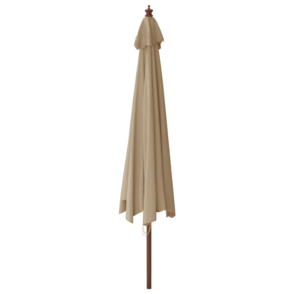 Ομπρέλα Κήπου με Ξύλινο Ιστό Taupe 400 x 273 εκ. 5