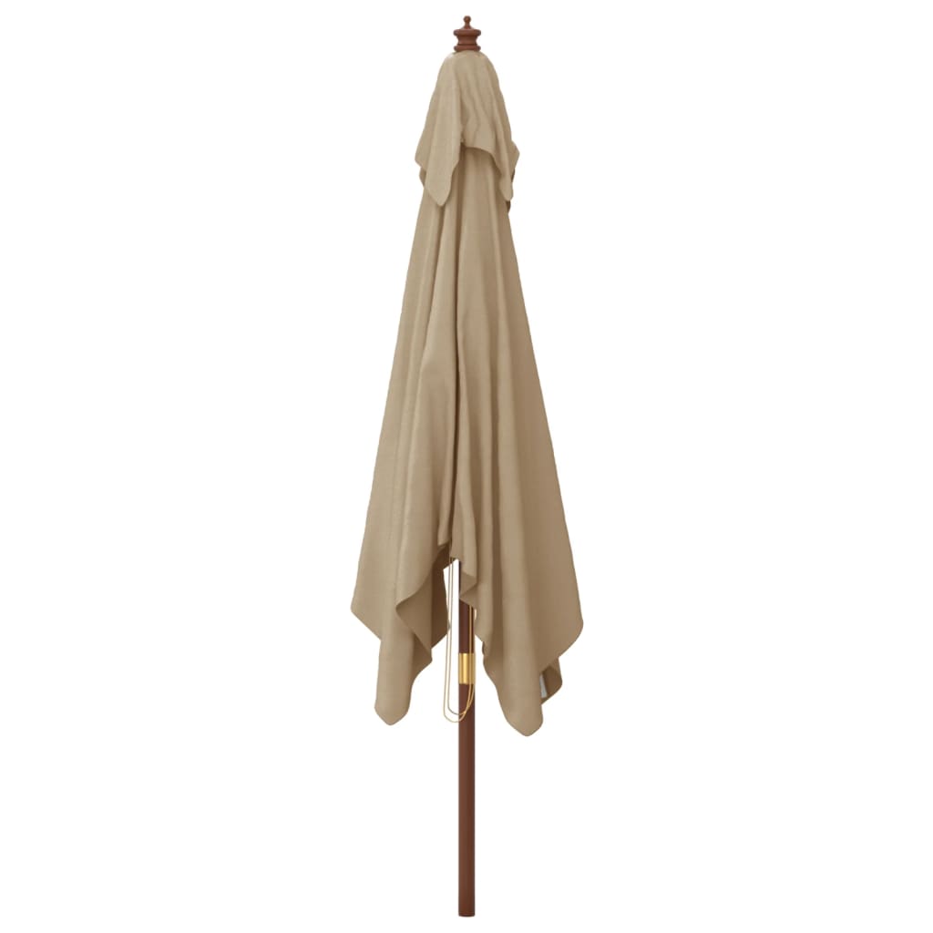 Ομπρέλα Κήπου με Ξύλινο Ιστό Taupe 300 x 300 x 273 εκ. 4