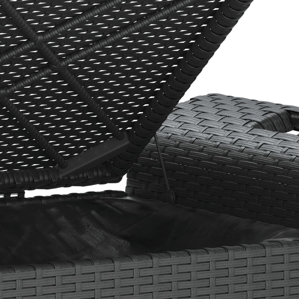 Παγκάκι Κήπου με Μαξιλάρι Μαύρο 116x46x57 εκ. από Συνθ. Ρατάν 7