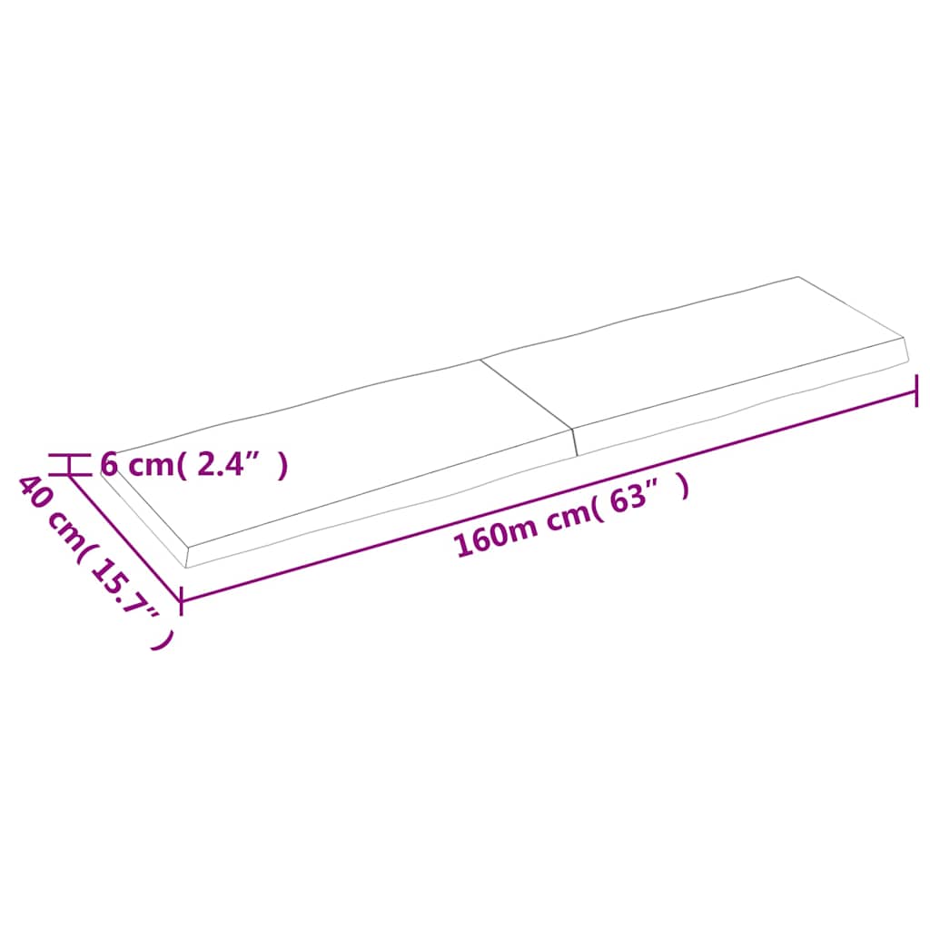 Επιφάνεια Τραπεζιού 160x40x(2-6)εκ Ακατέργαστο Μασίφ Ξύλο Δρυός 8