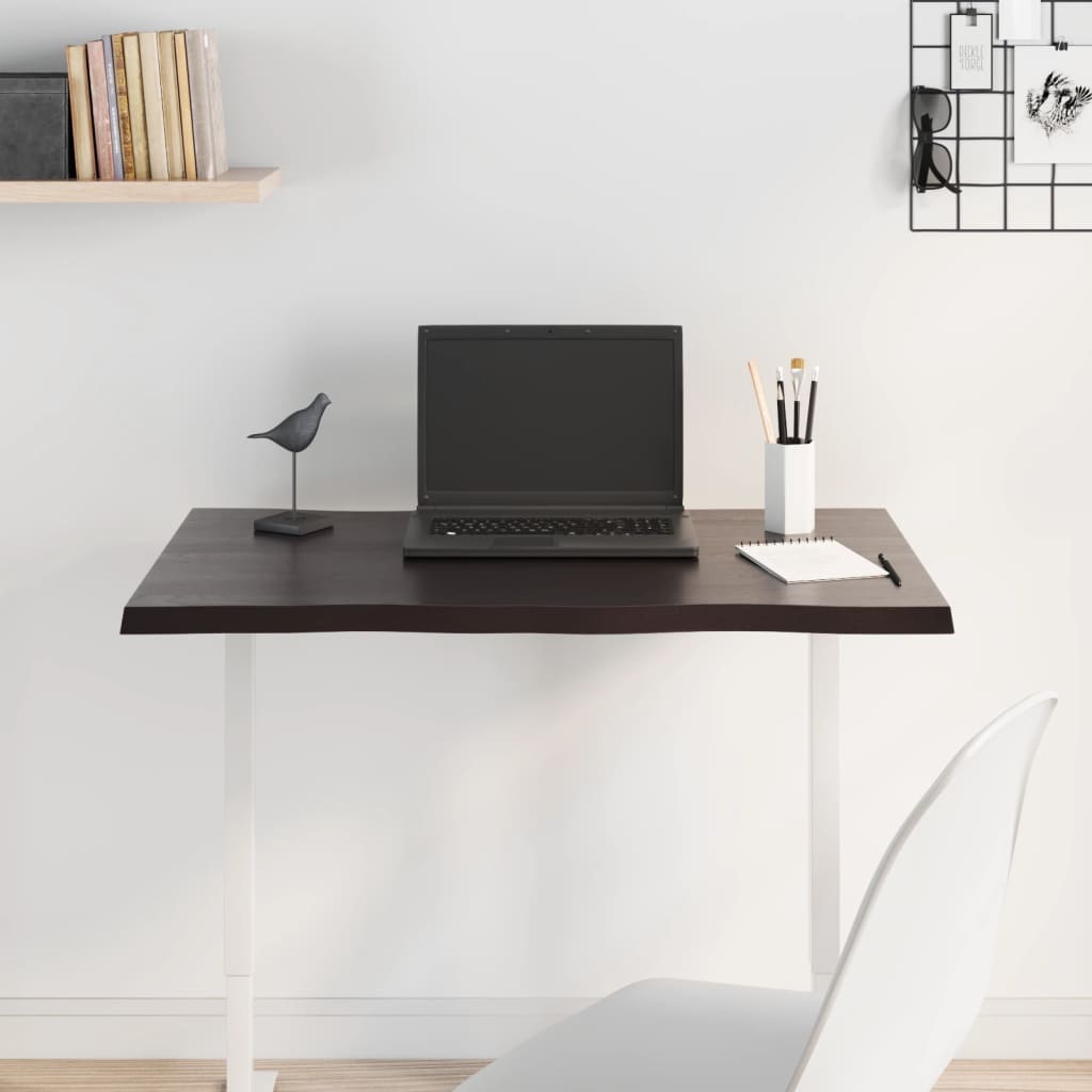 Επιφάνεια Τραπεζιού Σκ Καφέ 80x40x2 εκ Επ. Ξύλο Δρυός Live Edge 3