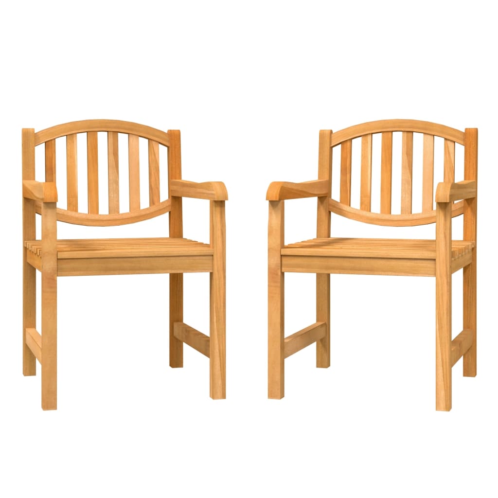 Καρέκλες Κήπου 2 τεμ. 58 x 59 x 88 εκ. από Μασίφ Ξύλο Teak 2