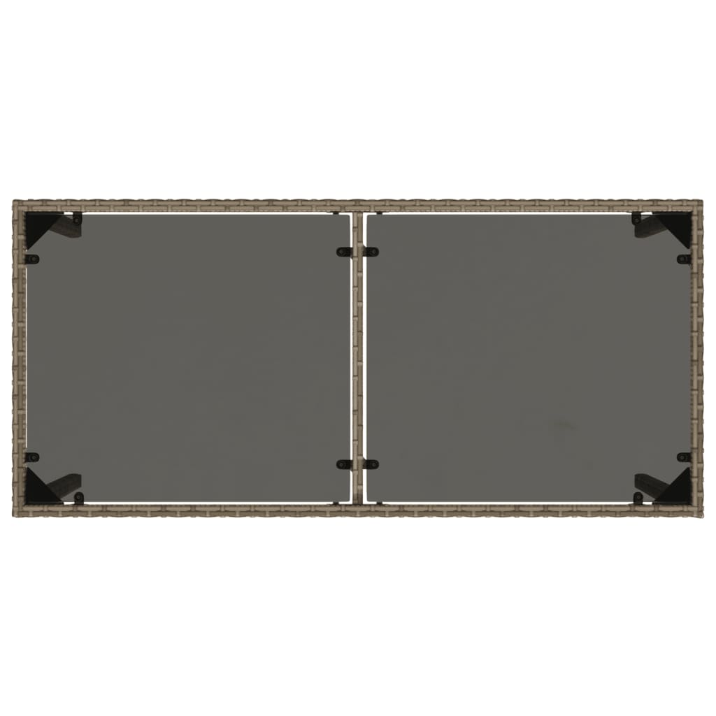 Τραπέζι Κήπου με Γυάλινη Επιφάνεια Γκρι 115x54x74 εκ Συνθ.Ρατάν 7