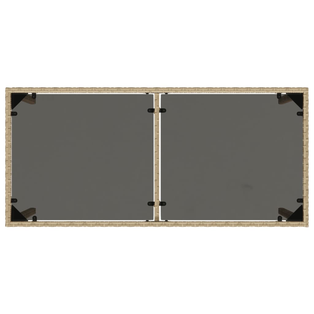 Τραπέζι Κήπου με Γυάλινη Επιφάνεια Μπεζ 115x54x74 εκ. Ρατάν 7