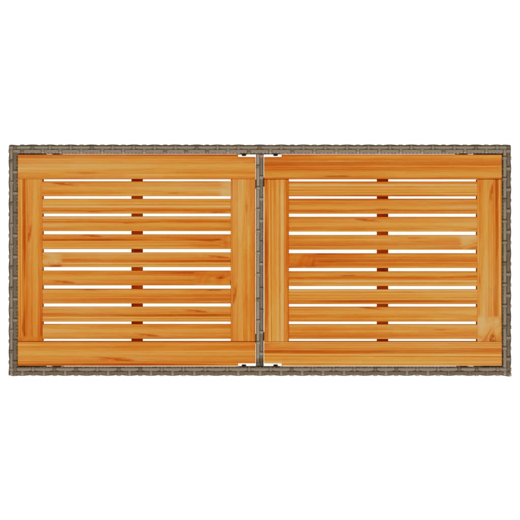 Τραπέζι Κήπου Επιφάνεια Ακακίας Γκρι 115x54x74 εκ. Συνθ. Ρατάν 7