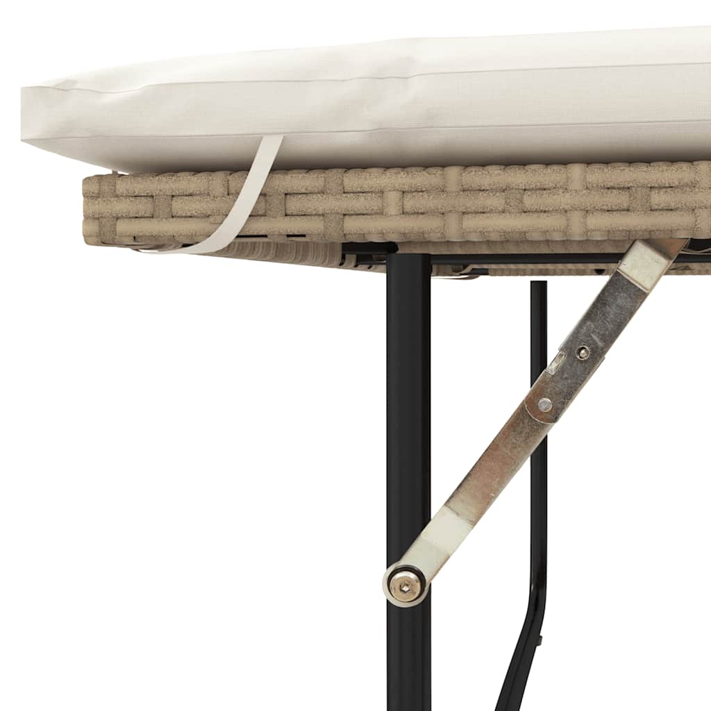 Καναπές Κήπου Διθέσιος Μπεζ Συνθετικό Ρατάν/Ακακία + Μαξιλάρια 10