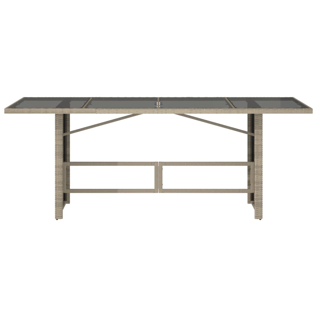 Τραπέζι Κήπου με Γυάλινη Επιφάνεια Αν. Γκρι 190x80x74 εκ Ρατάν 6
