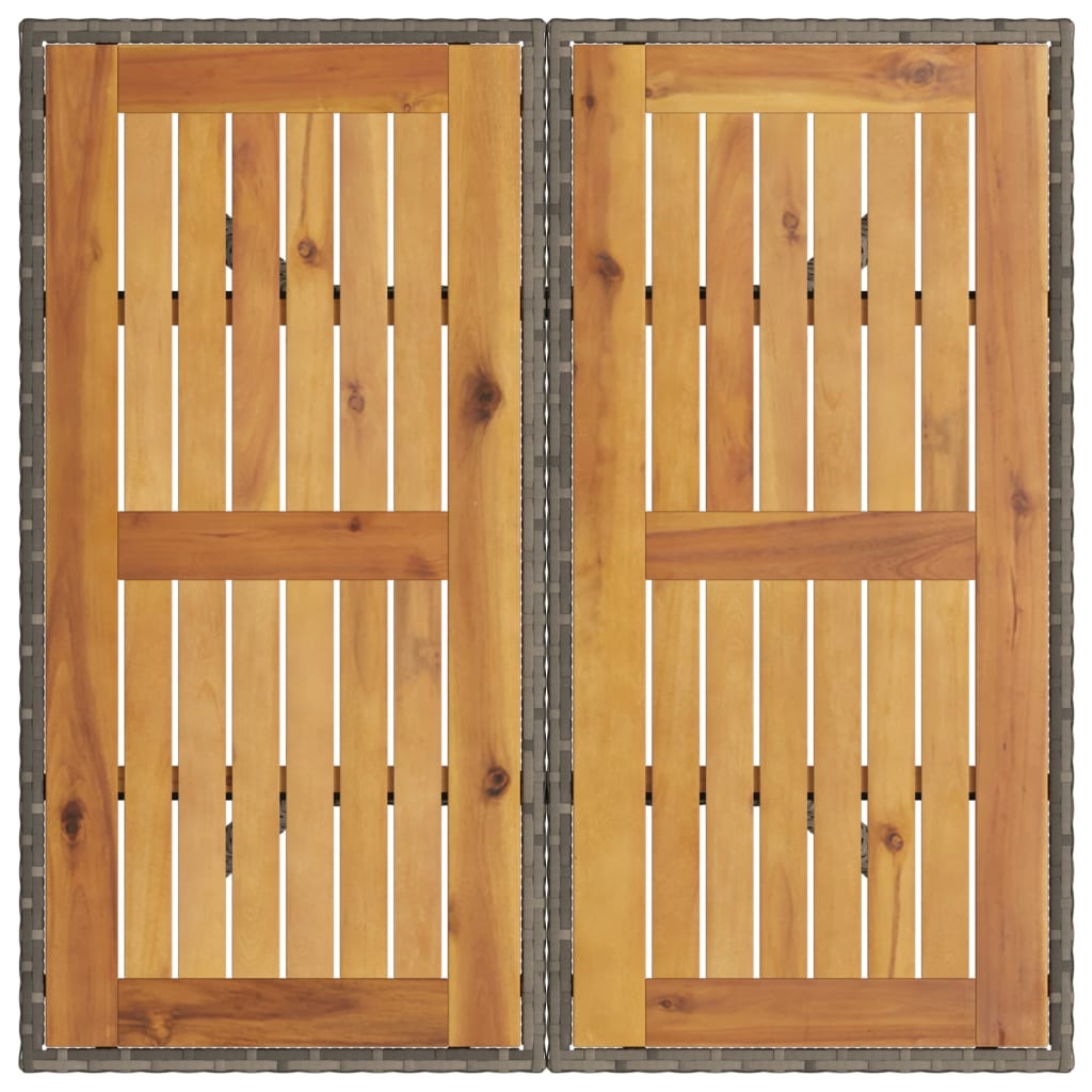 Τραπέζι Κήπου Επιφάνεια Ακακίας Γκρι 80x80x75 εκ. Συνθ. Ρατάν 7