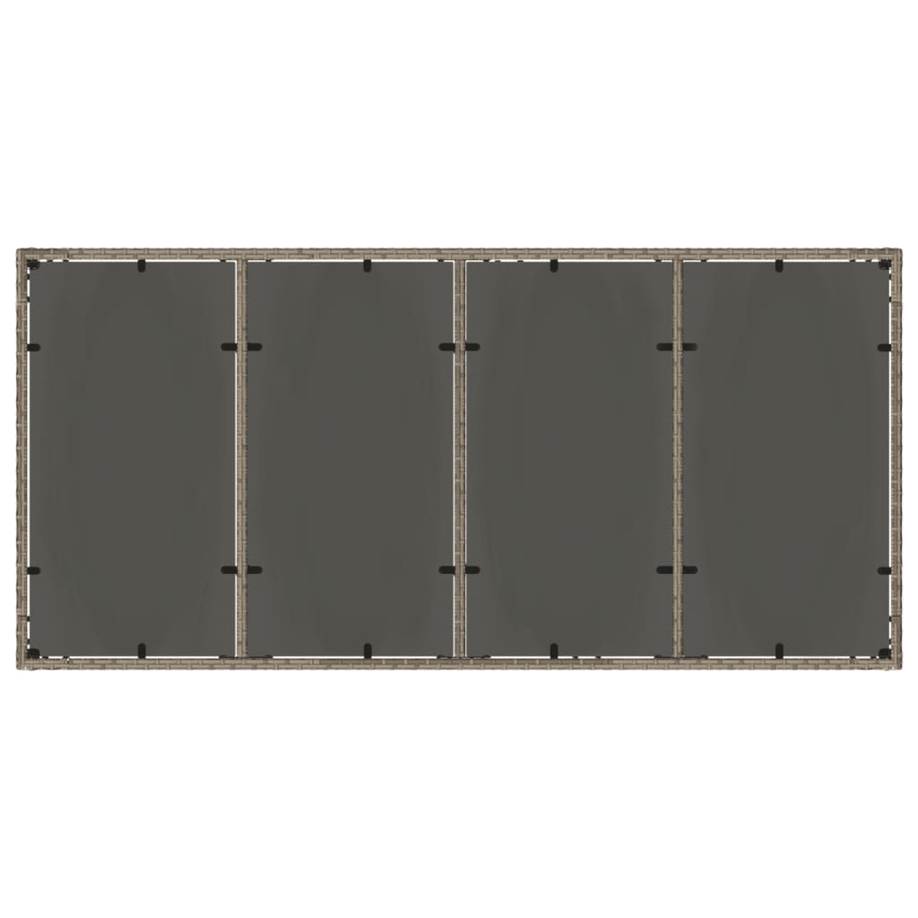 Τραπέζι Κήπου με Γυάλινη Επιφάνεια Γκρι 190x90x75 εκ Ρατάν 7