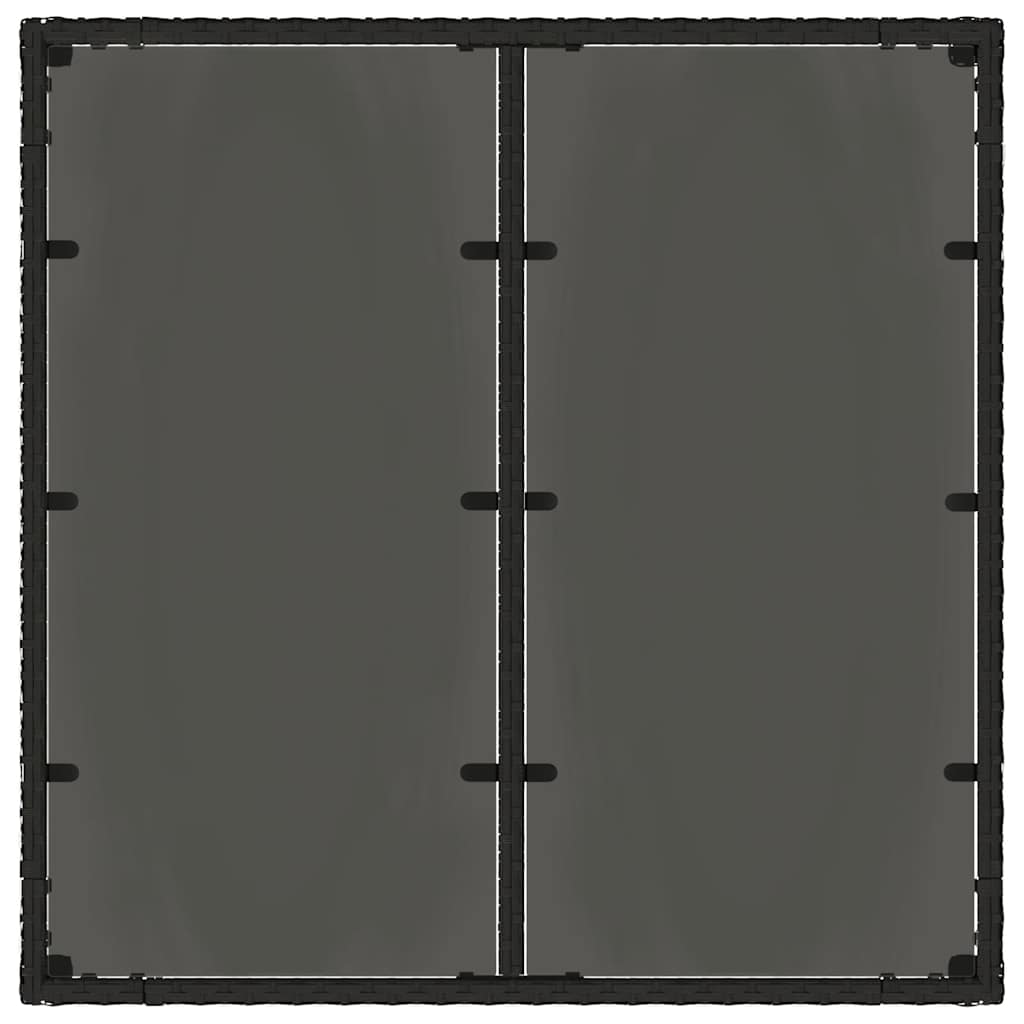 Τραπέζι Κήπου με Γυάλινη Επιφάνεια Μαύρο 90x90x75 εκ Συνθ Ρατάν 7