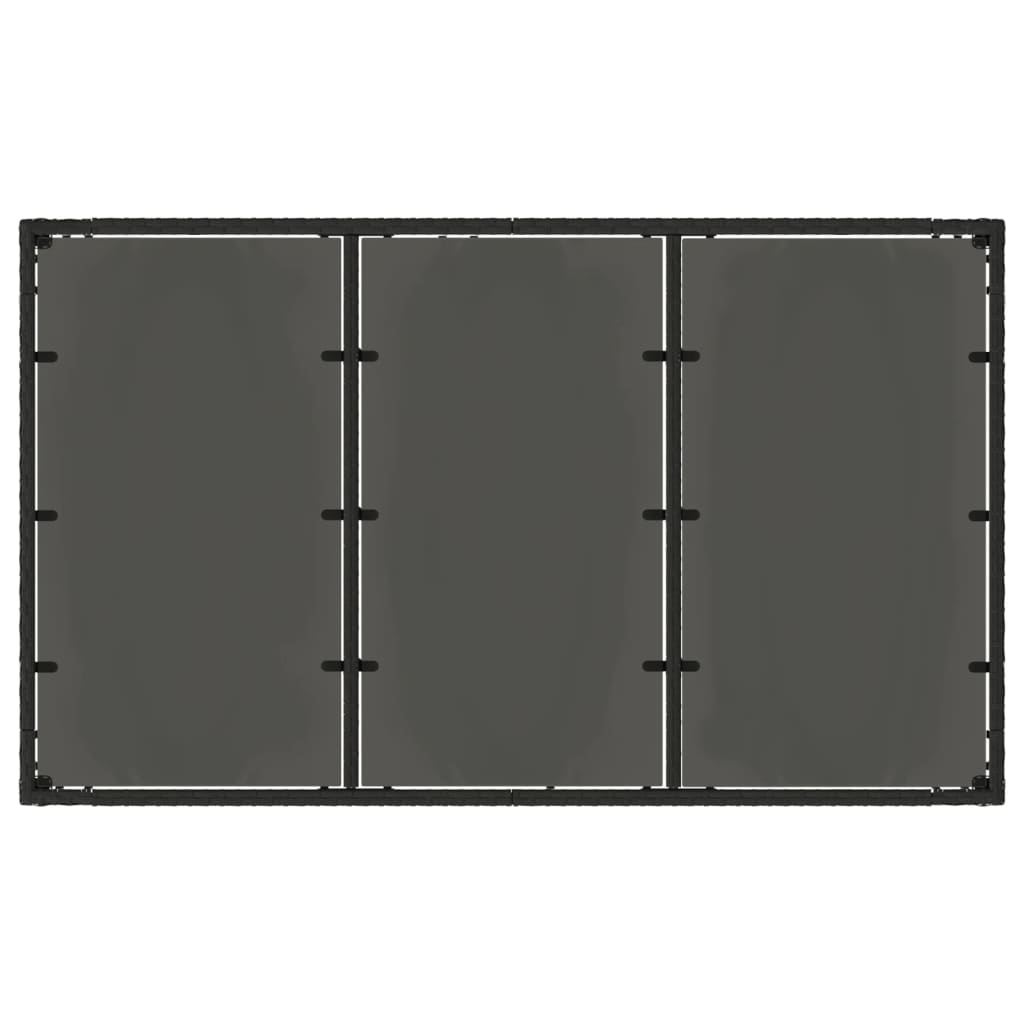 Τραπέζι Κήπου με Γυάλινη Επιφάνεια Μαύρο 150x90x75εκ Συνθ Ρατάν 7