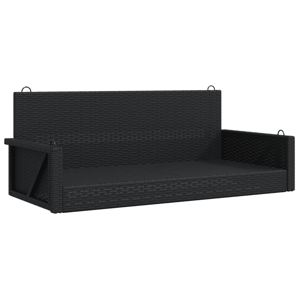 Παγκάκι Κούνια Μαύρο 119x56x48 εκ. από Συνθετικό Ρατάν 2