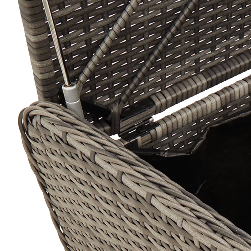 Παγκάκι Αποθήκευσης Γκρι 115x51x52 εκ. Συνθετικό Ρατάν Μαξιλάρι 8