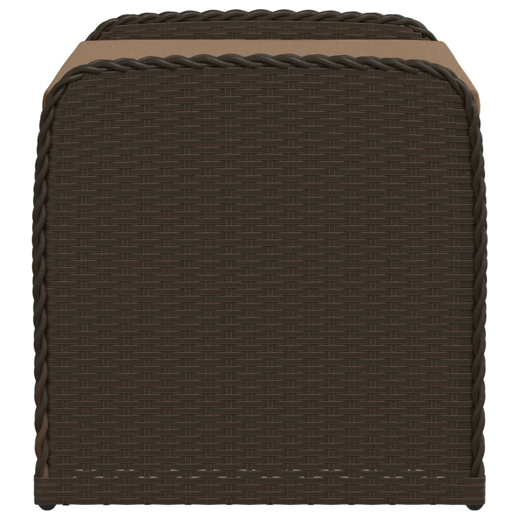 Παγκάκι Αποθήκευσης Καφέ 80x51x52 εκ. Συνθετικό Ρατάν Μαξιλάρι 5