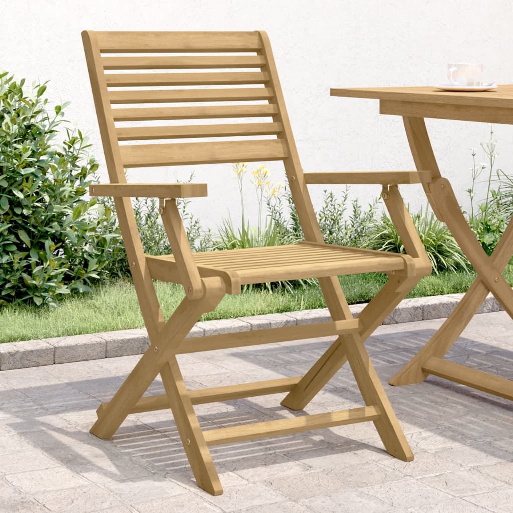 Καρέκλες Κήπου Πτυσσόμενες 2 τεμ 54,5x61,5x86,5 εκ Μασίφ Ακακία 1