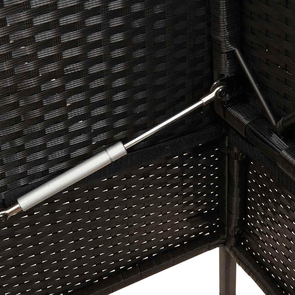 Πάγκος Κήπου Μαύρος από Συνθετικό Ρατάν με Μαξιλάρια 8