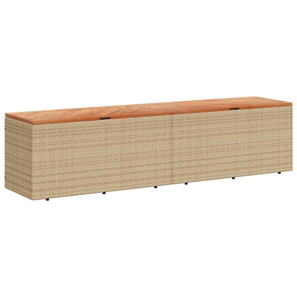 Κουτί Αποθ. Κήπου Μπεζ 220x50x54 εκ. Συνθ. Ρατάν/Μασίφ Ακακία 2