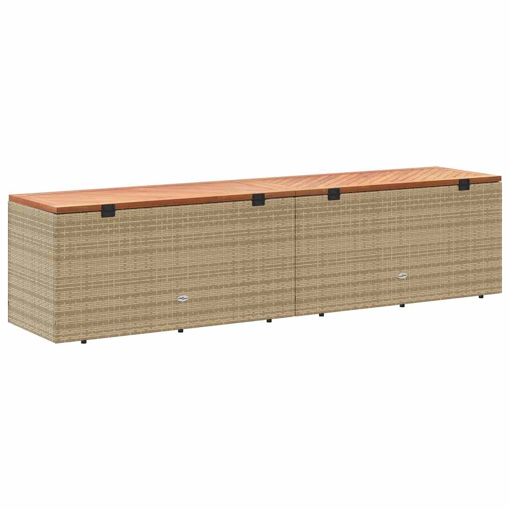 Κουτί Αποθ. Κήπου Μπεζ 220x50x54 εκ. Συνθ. Ρατάν/Μασίφ Ακακία 6
