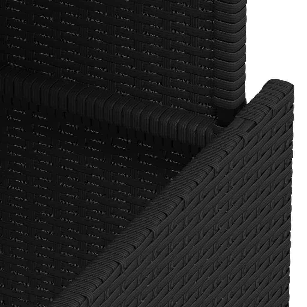 Τραπέζι Κήπου με Γυάλινη Επιφάνεια Μαύρο 100x55x73 εκ. Ρατάν 12