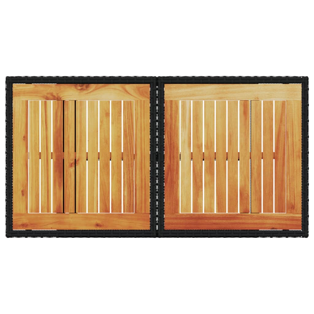 Τραπέζι Κήπου Μαύρο 100x55x73 εκ. Συνθετικό Ρατάν/Ξύλο Ακακίας 7