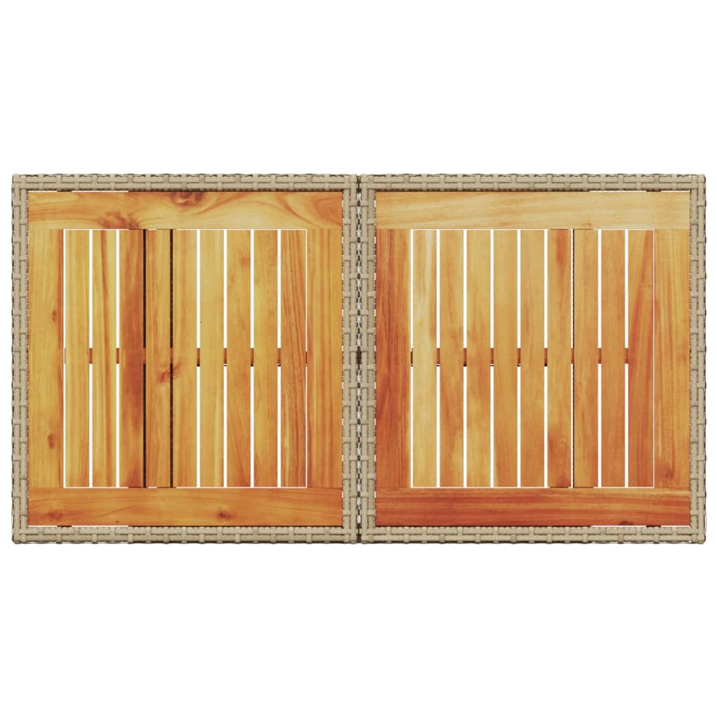 Τραπέζι Κήπου Μπεζ 100x55x73 εκ. Συνθετικό Ρατάν / Ξύλο Ακακίας 7