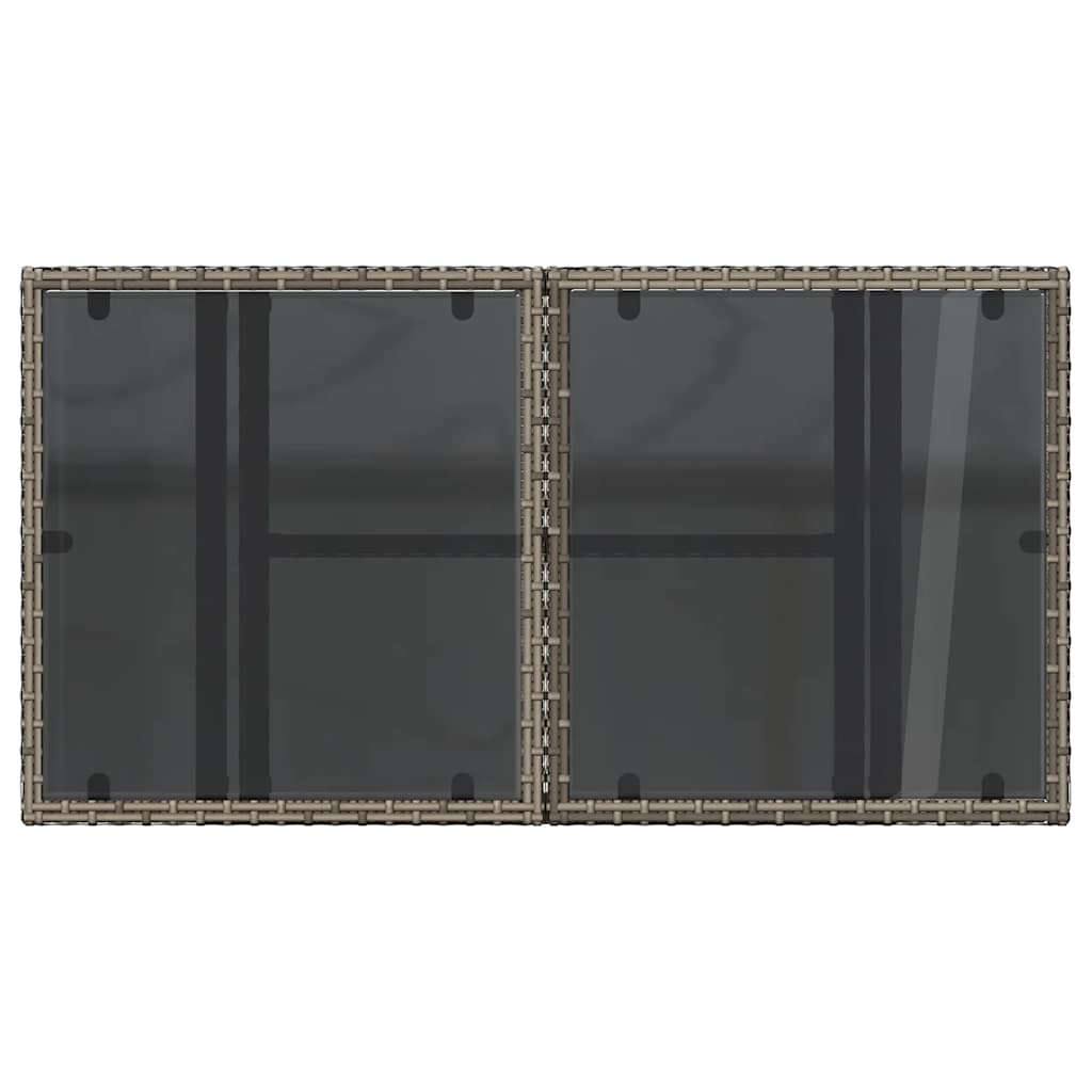 Τραπέζι Κήπου με Γυάλινη Επιφάνεια Γκρι 100x55x73 εκ Ρατάν 9