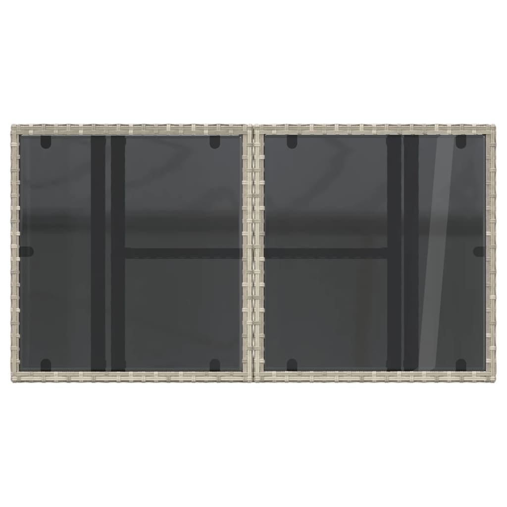 Τραπέζι Κήπου με Γυάλινη Επιφάνεια Αν. Γκρι 100x55x73 εκ Ρατάν 9