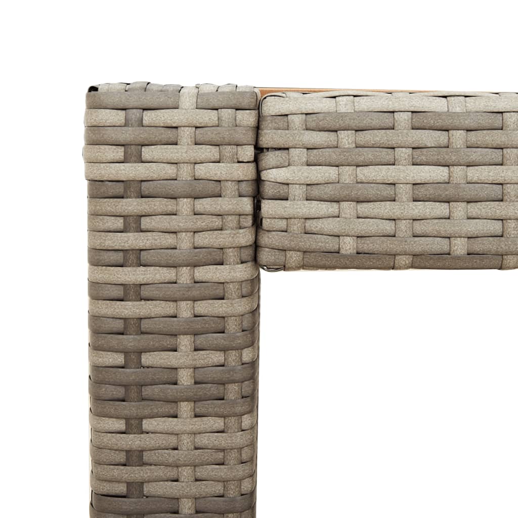 Τραπέζι Κήπου με Ξύλινη Επιφάνεια Γκρι 100x40x75 εκ Συνθ. Ρατάν 9