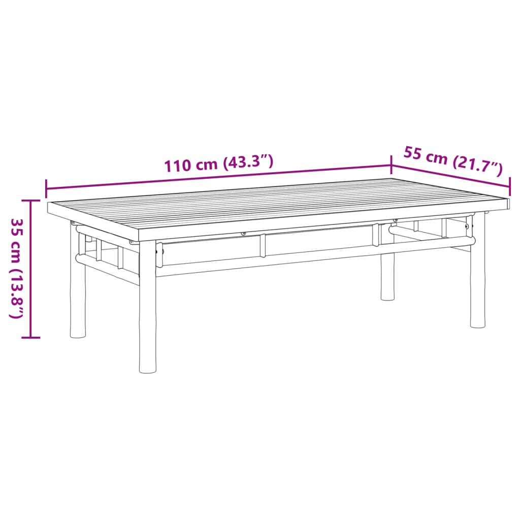 Τραπεζάκι Σαλονιού 110x55x35 εκ. από Μπαμπού 8