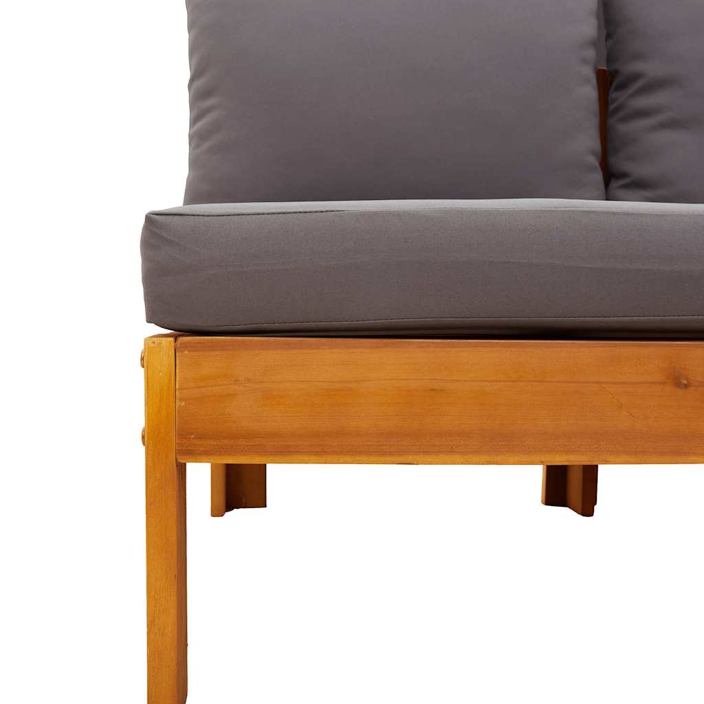 Καναπές Κήπου 1 Μπράτσο Διθέσιος Μασίφ Ξύλο Ακακίας + Μαξιλάρια 7