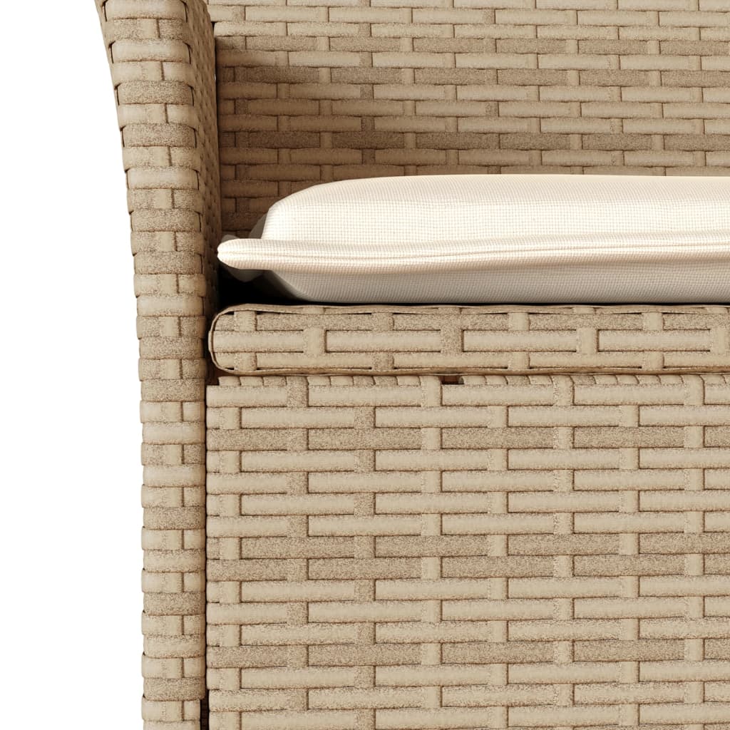 Καρέκλες Κήπου 2 τεμ. Μπεζ από Συνθετικό Ρατάν με Μαξιλάρια 8