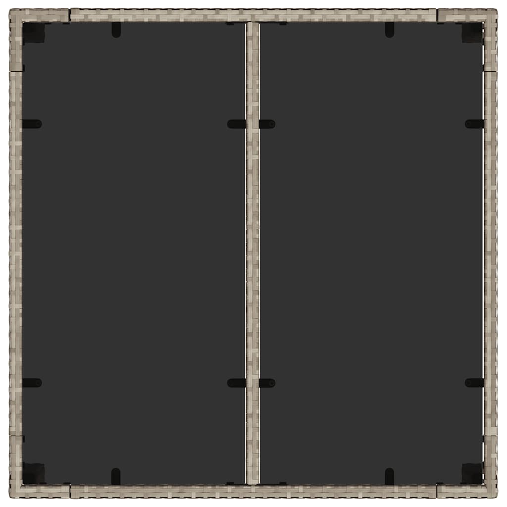 Τραπέζι Κήπου με Γυάλινη Επιφάνεια Αν. Γκρι 90x90x75 εκ Ρατάν 8