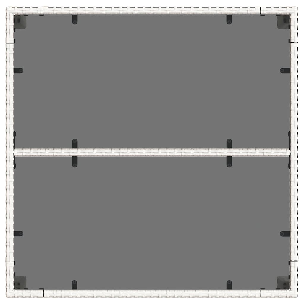 Τραπέζι Κήπου Γυάλινη Επιφάνεια Λευκό 90x90x75 εκ. Συνθ. Ρατάν 8