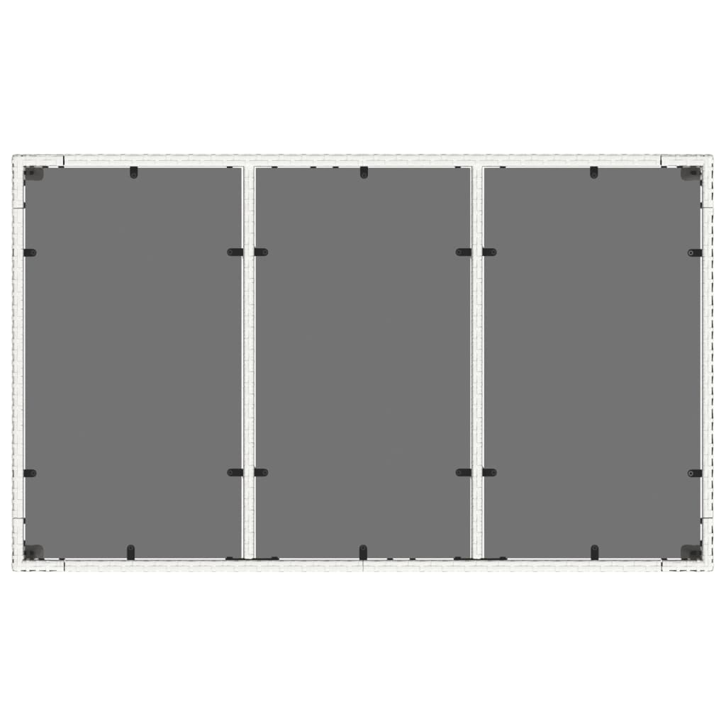 Τραπέζι Κήπου με Γυάλινη Επιφάνεια Λευκό 150x90x75εκ Συνθ Ρατάν 8