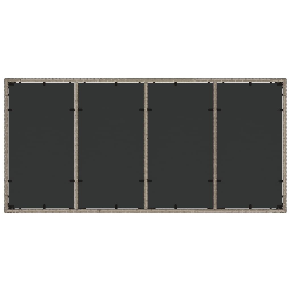 Τραπέζι Κήπου με Γυάλινη Επιφάνεια Αν. Γκρι 190x90x75 εκ Ρατάν 8