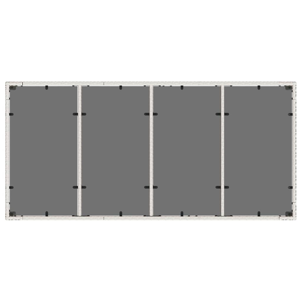 Τραπέζι Κήπου με Γυάλινη Επιφάνεια Λευκό 190x90x75 εκ Ρατάν 8