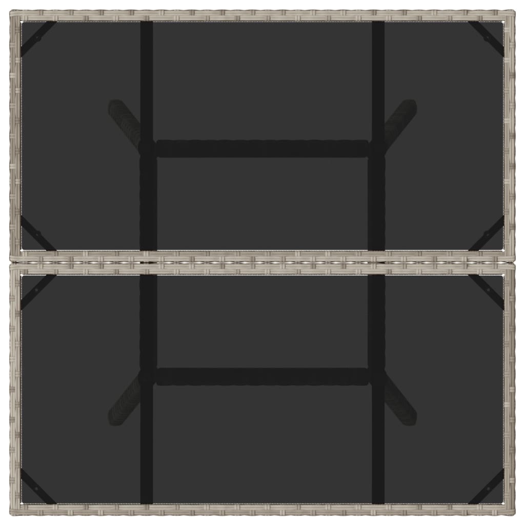 Τραπέζι Κήπου με Γυάλινη Επιφάνεια Αν. Γκρι 80x80x75 εκ Ρατάν 8