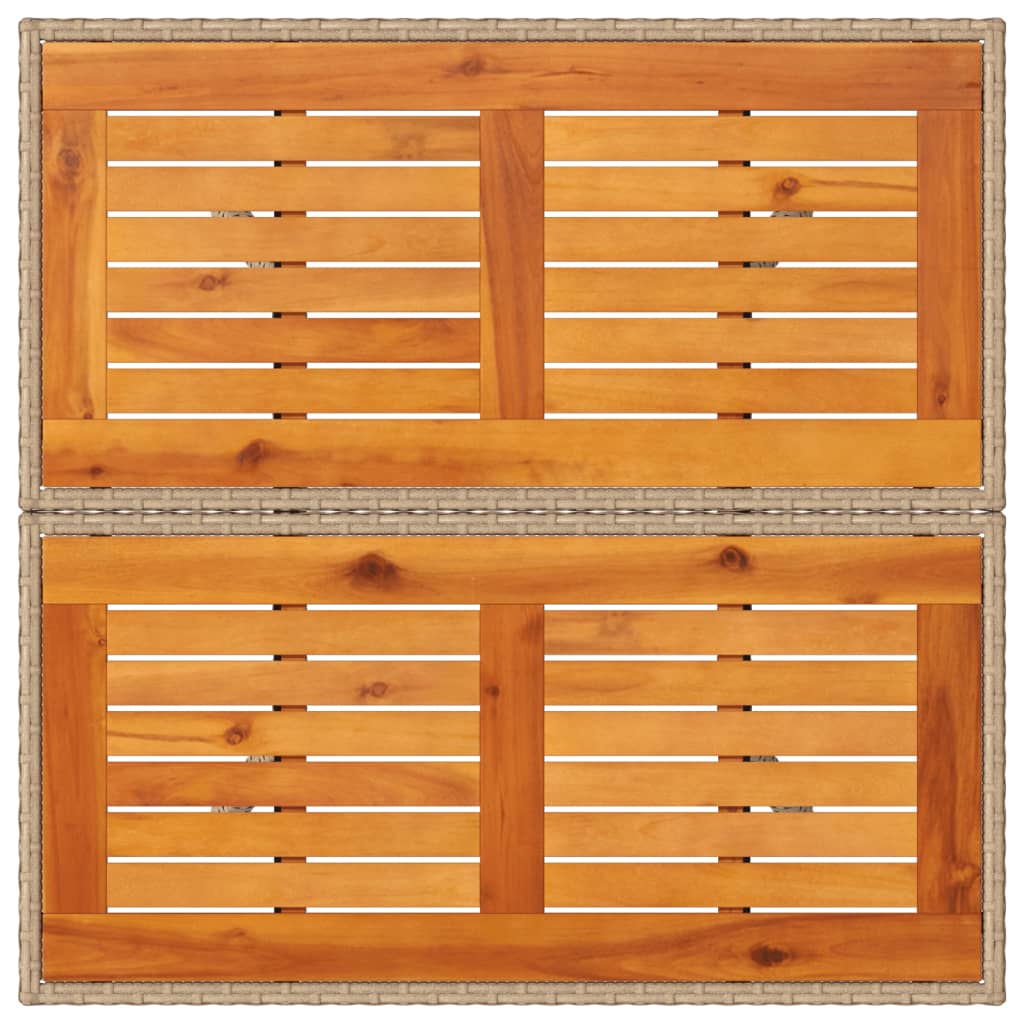 Τραπέζι Κήπου Μπεζ 80x80x75 εκ. Συνθετικό Ρατάν / Ξύλο Ακακίας 8