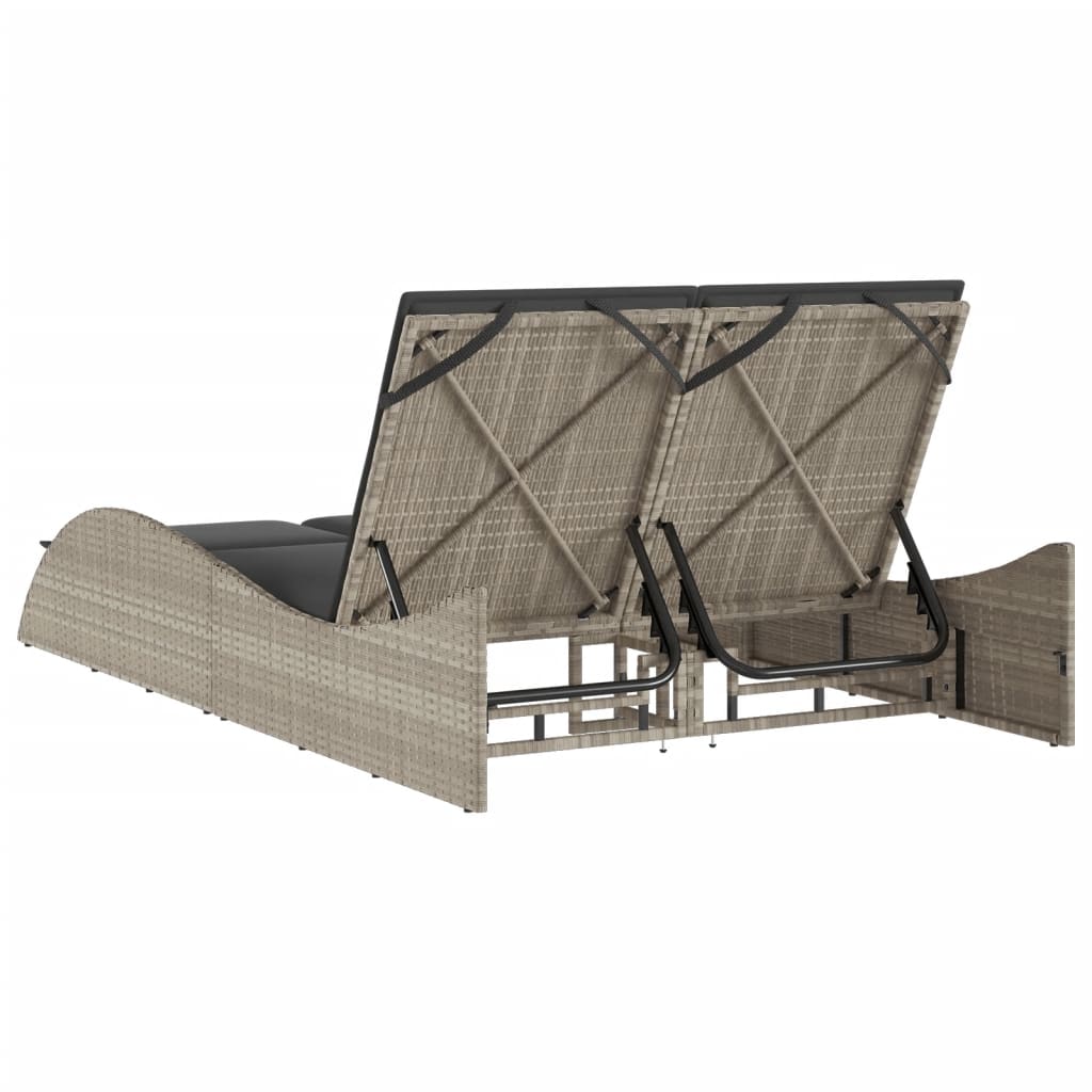 Ξαπλώστρα Αν. Γκρι 114x205x73 εκ. Συνθετικό Ρατάν με Μαξιλάρι 6