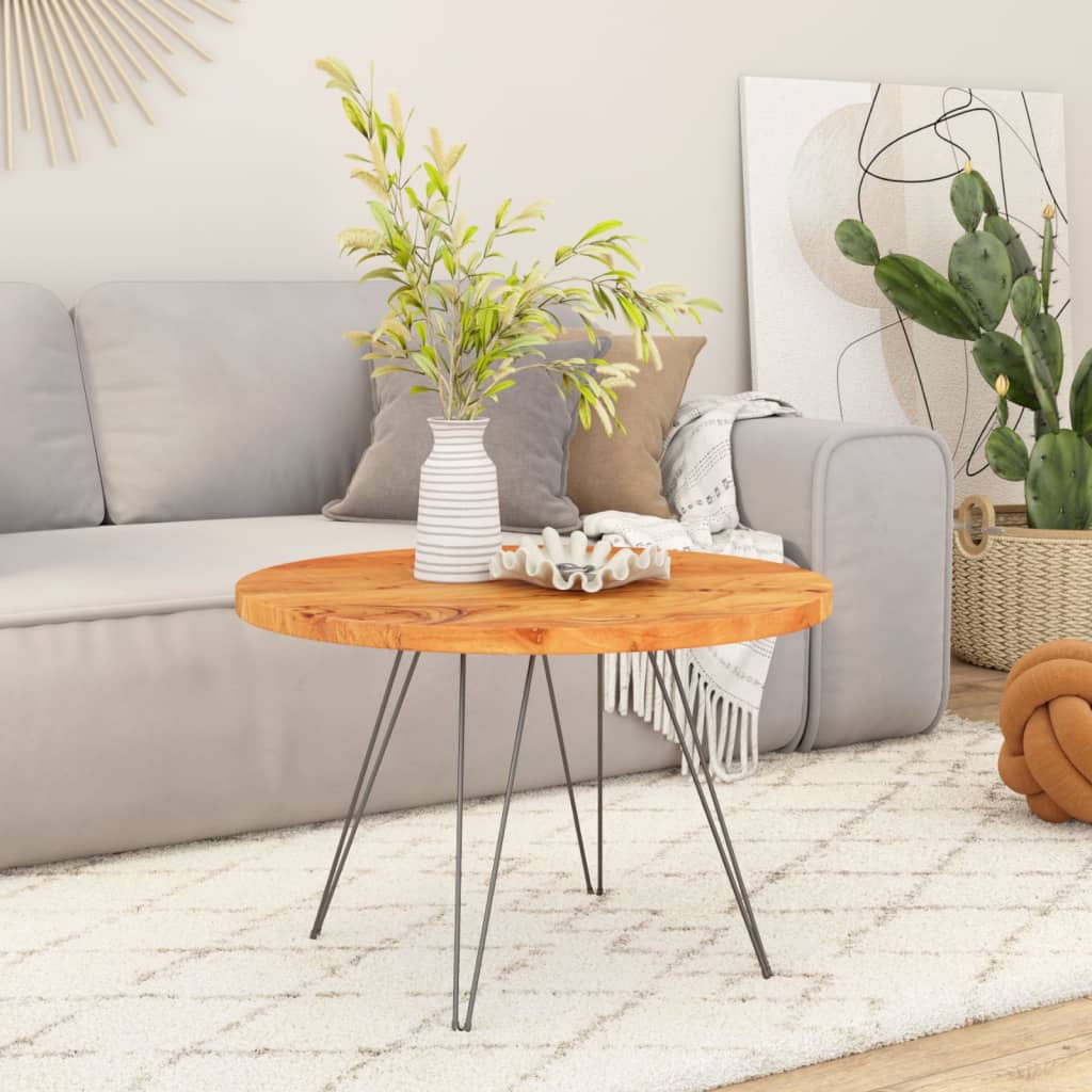 Επιφάνεια Τραπεζιού Στρογγυλή Ø80x2,5 εκ. Μασίφ Ξύλο Ακακίας 2